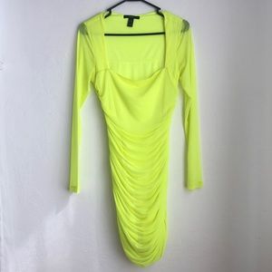 Neon green mesh dress